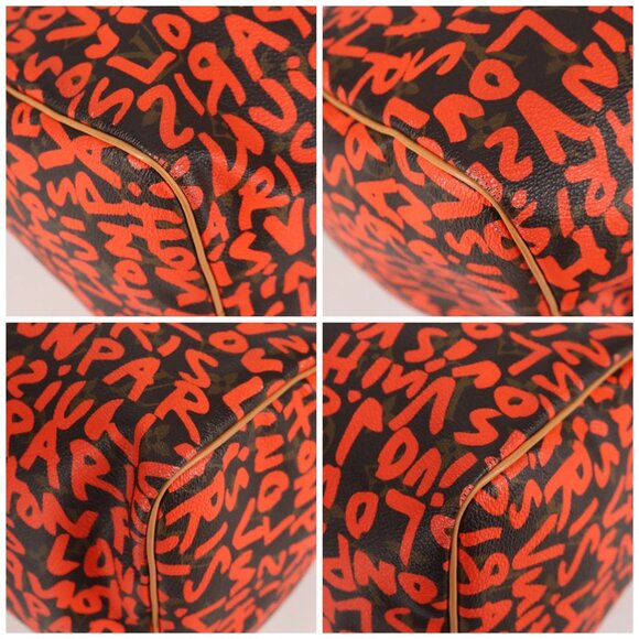 LOUIS VUITTON Monogram Graffiti Speedy 30 Hand Bag Orange M93705 Auth 131812V - Picture 16 of 16